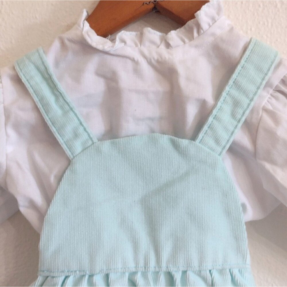 Vintage Carters Corduroy Jumper Dress & White Blouse Shirt Outfit Girls 24M - Picture 2 of 6